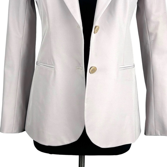 THEORY BEIGE NOTCHED COLLAR DOUBLE BUTTON DOWN STRETCH BLAZER JACKET - Picture 8 of 15